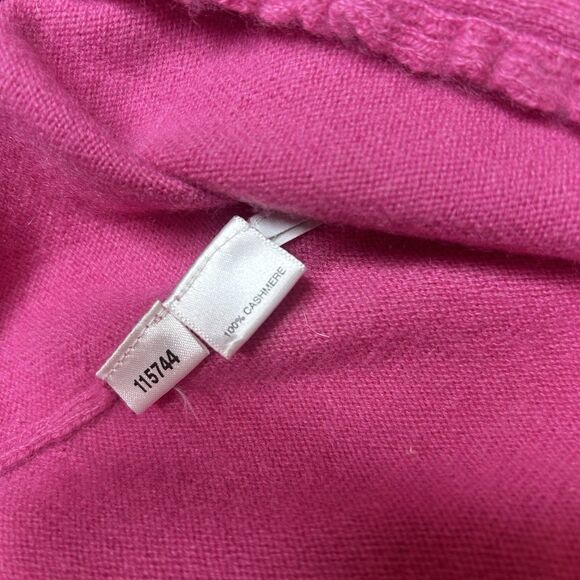 Ann Taylor M 100% Cashmere Pink Button Cardigan Preppy Classic - Picture 8 of 9